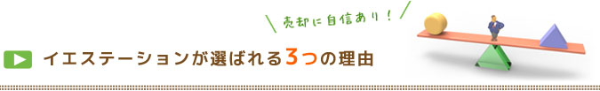 イエステーションが選ばれる３つの理由